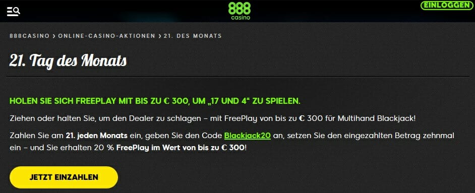 888 Casino Aktionen