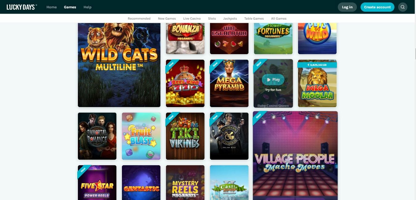 Lucky Days Spiele