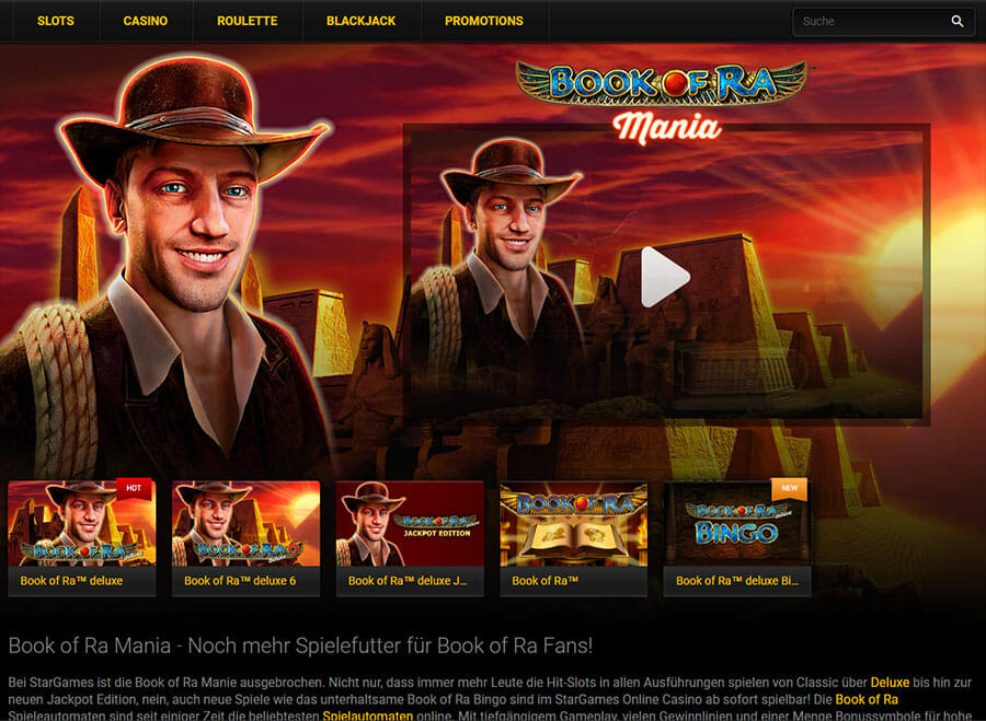 Stargames Casino Book Of Ra Mania